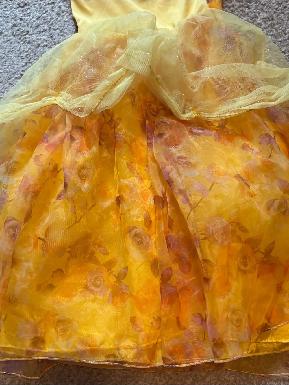 Disney Store Collection Belle Dress Sz 4 Gold Princess Halloween Land World
